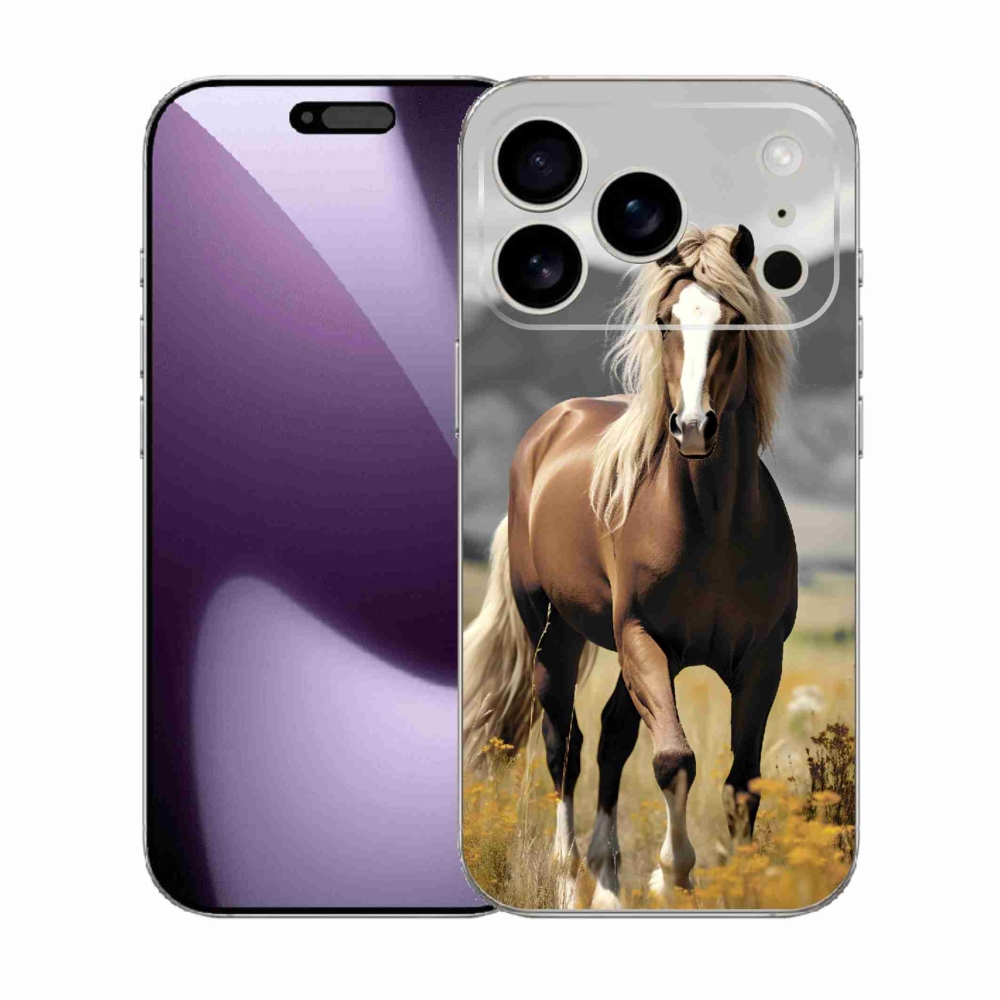 Gélový kryt mmCase na iPhone 17 Pro - hnedý kôň 1