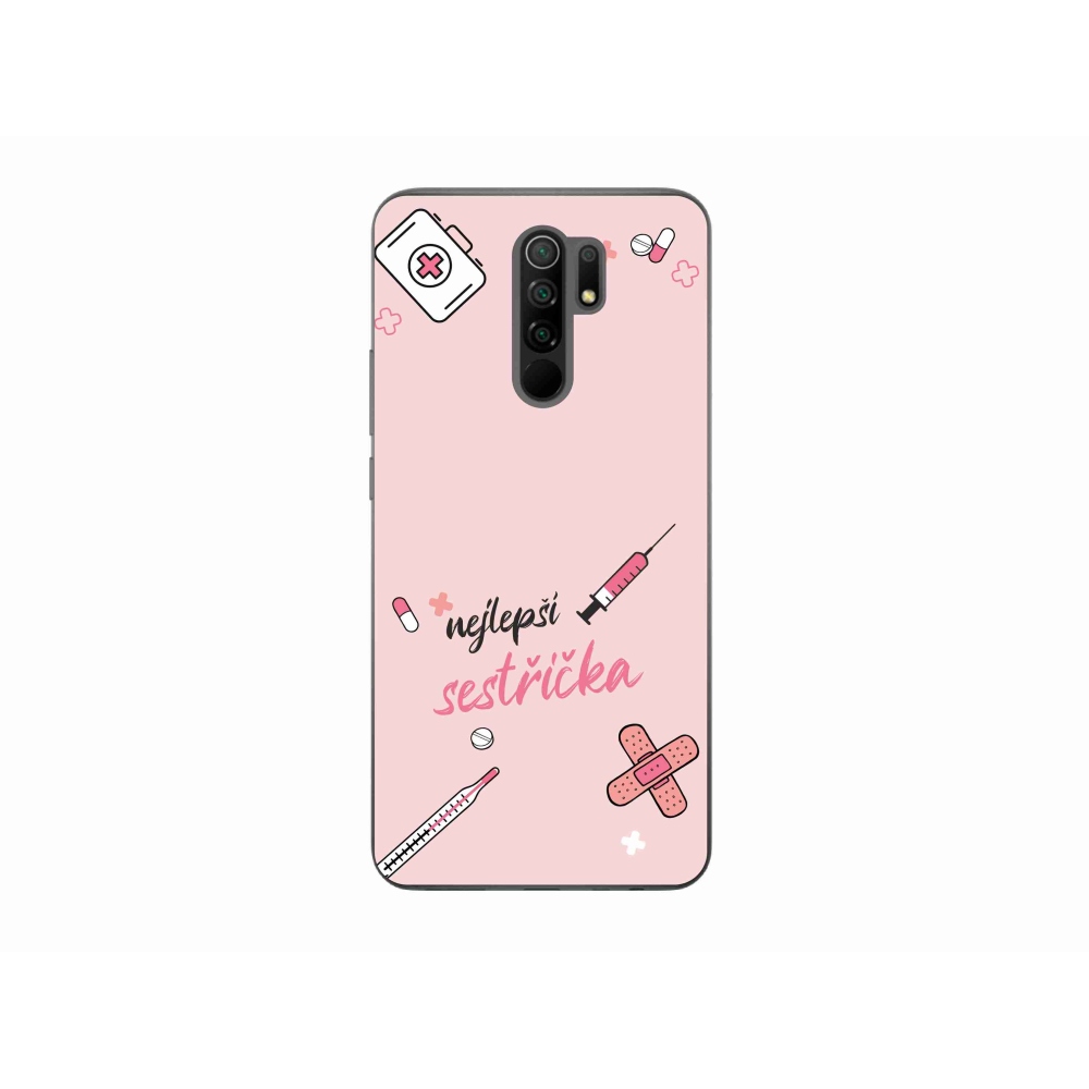 Gélový kryt mmCase na Xiaomi Redmi 9 - najlepšia sestrička ružové pozadie