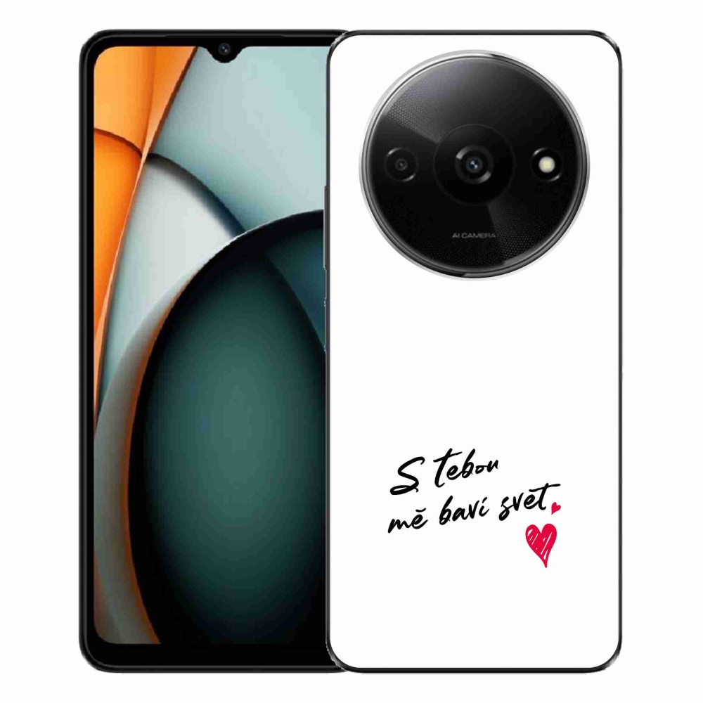 Gélový kryt mmCase na Xiaomi Redmi A3 - zamilovaný text 1 biele pozadie