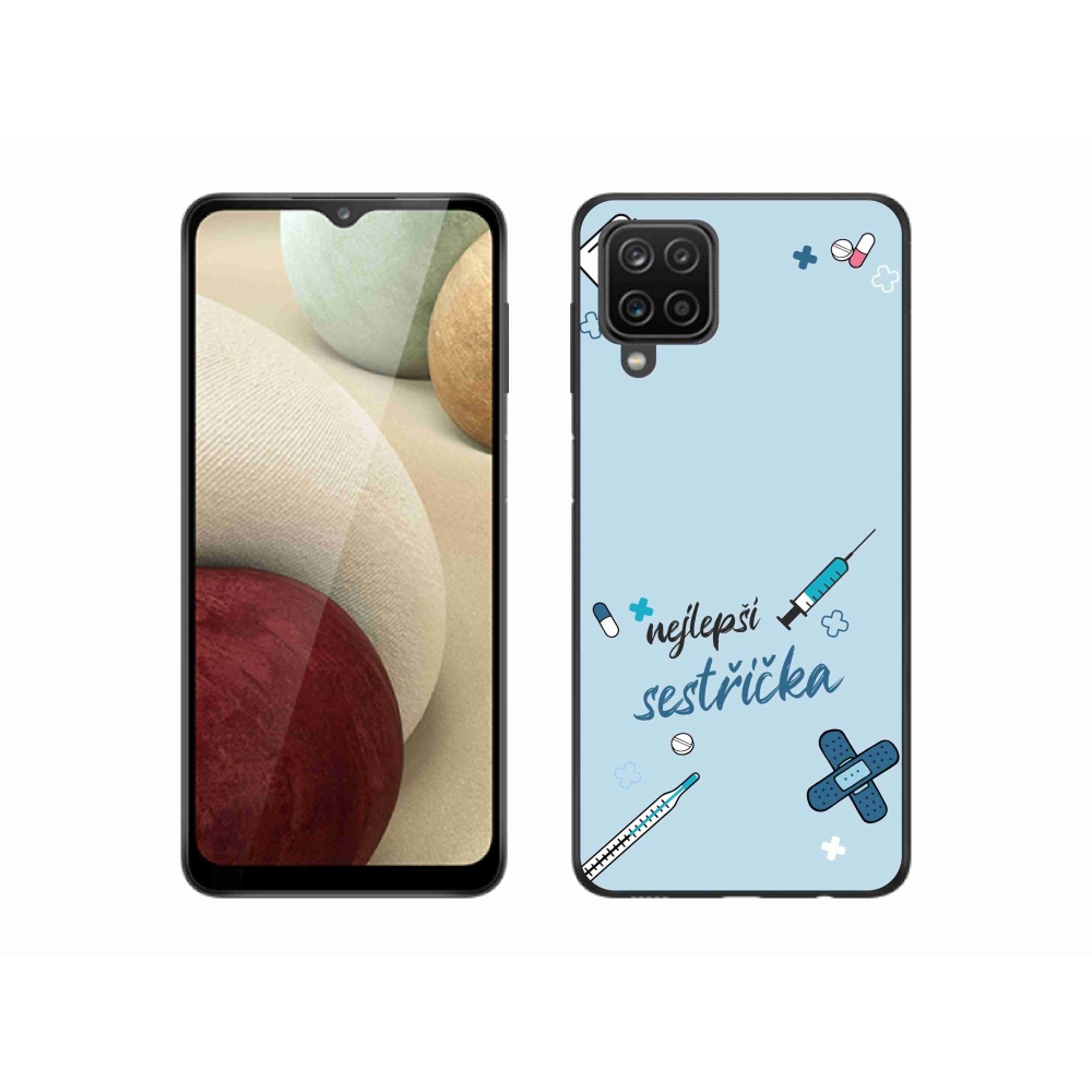Gélový kryt mmCase na Samsung Galaxy M12 - najlepšia sestrička modré pozadie