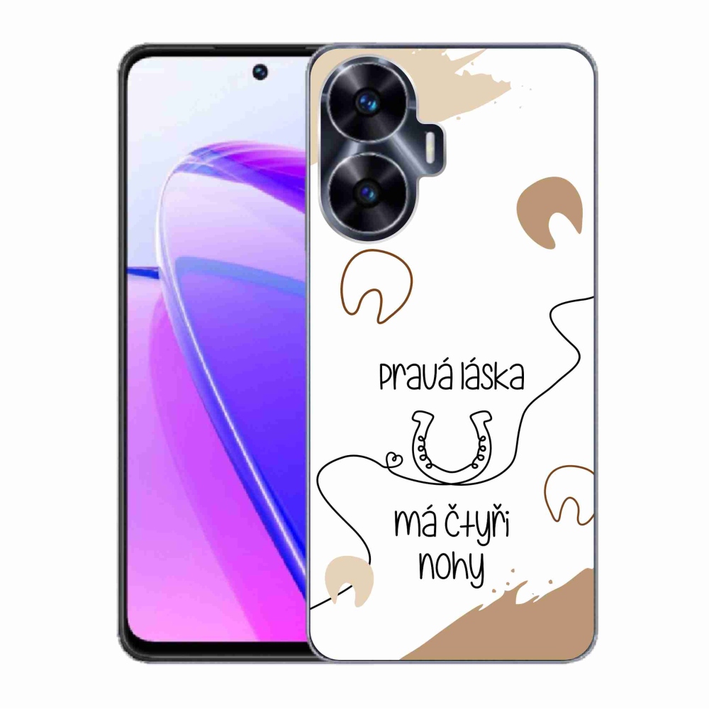 Gélový kryt mmCase na Realme C55 - konský motív biele pozadie