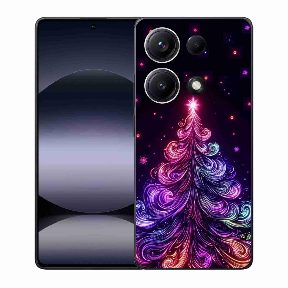 Gélový kryt mmCase na Xiaomi Redmi Note 14S - neónový vianočný stromček 1
