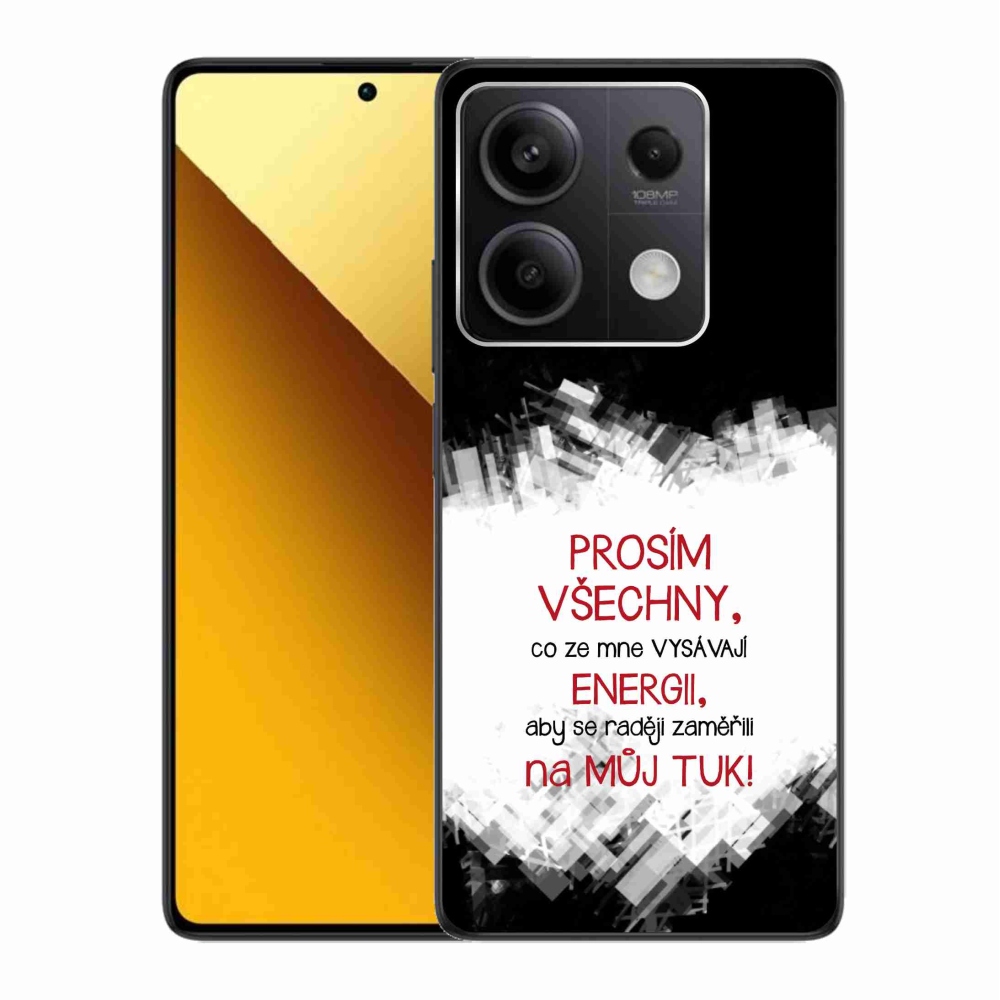 Gélový kryt mmCase na Xiaomi Redmi Note 13 5G - vtipný text 1 červený