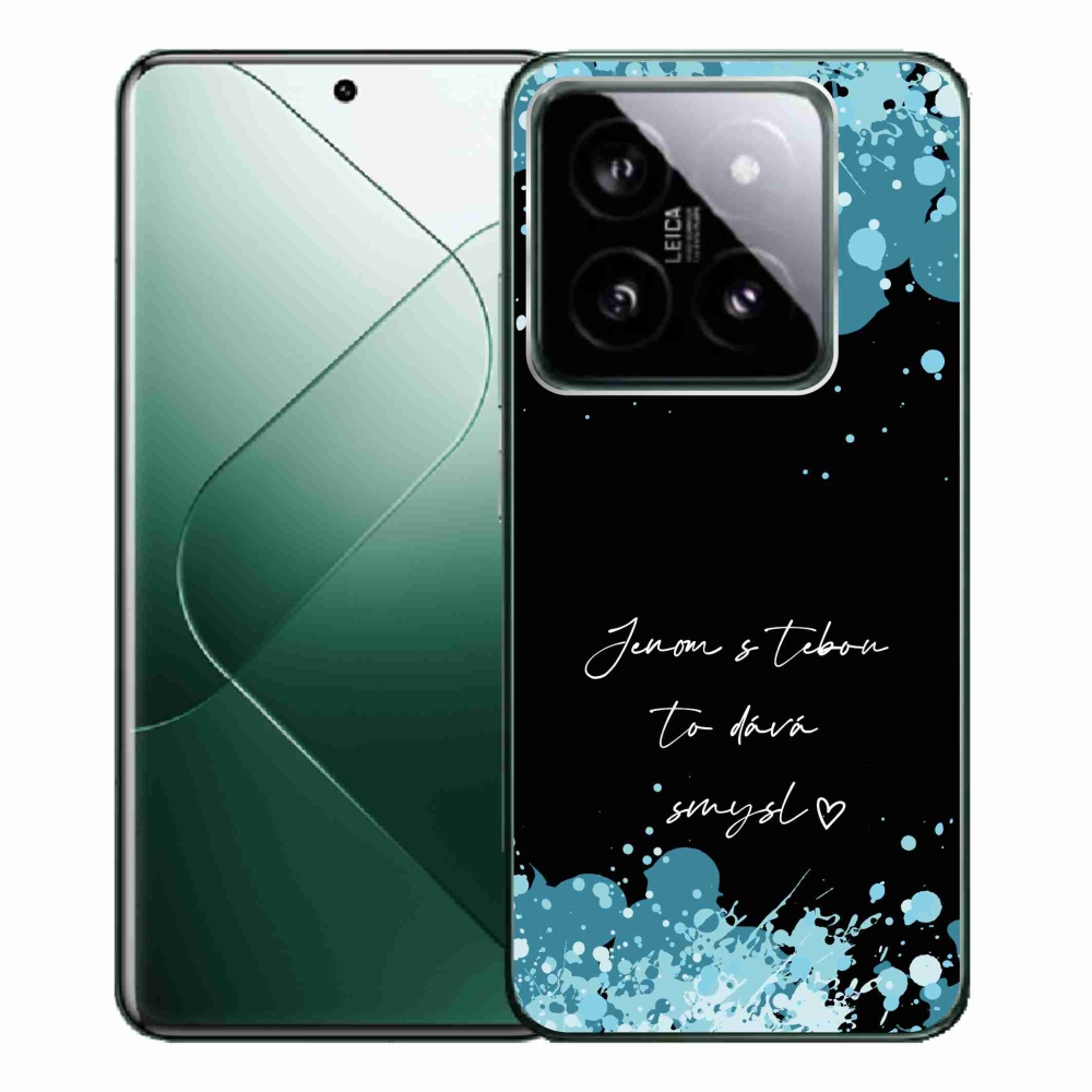 Gélový kryt mmCase na Xiaomi 14 Pro - zamilovaný text čierne pozadie