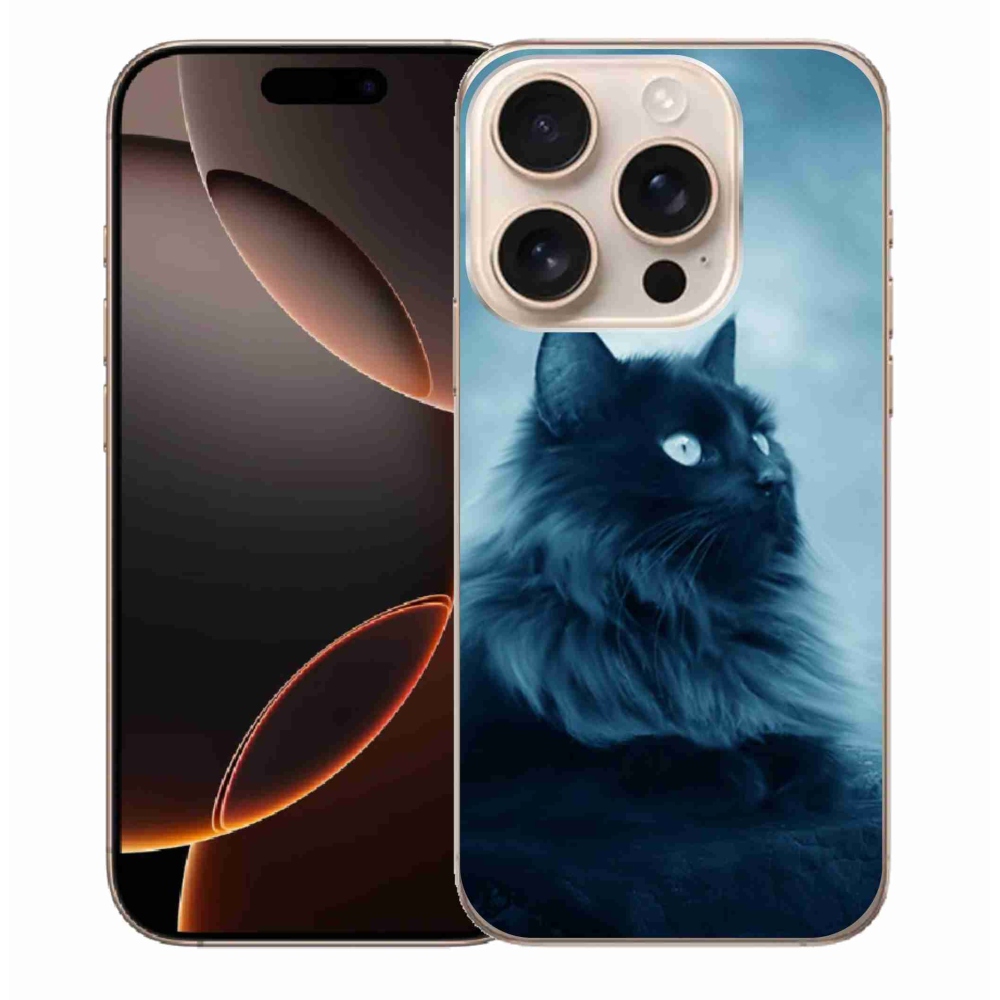 Gélový obal mmCase na iPhone 16 Pro Max - čierna mačka 1