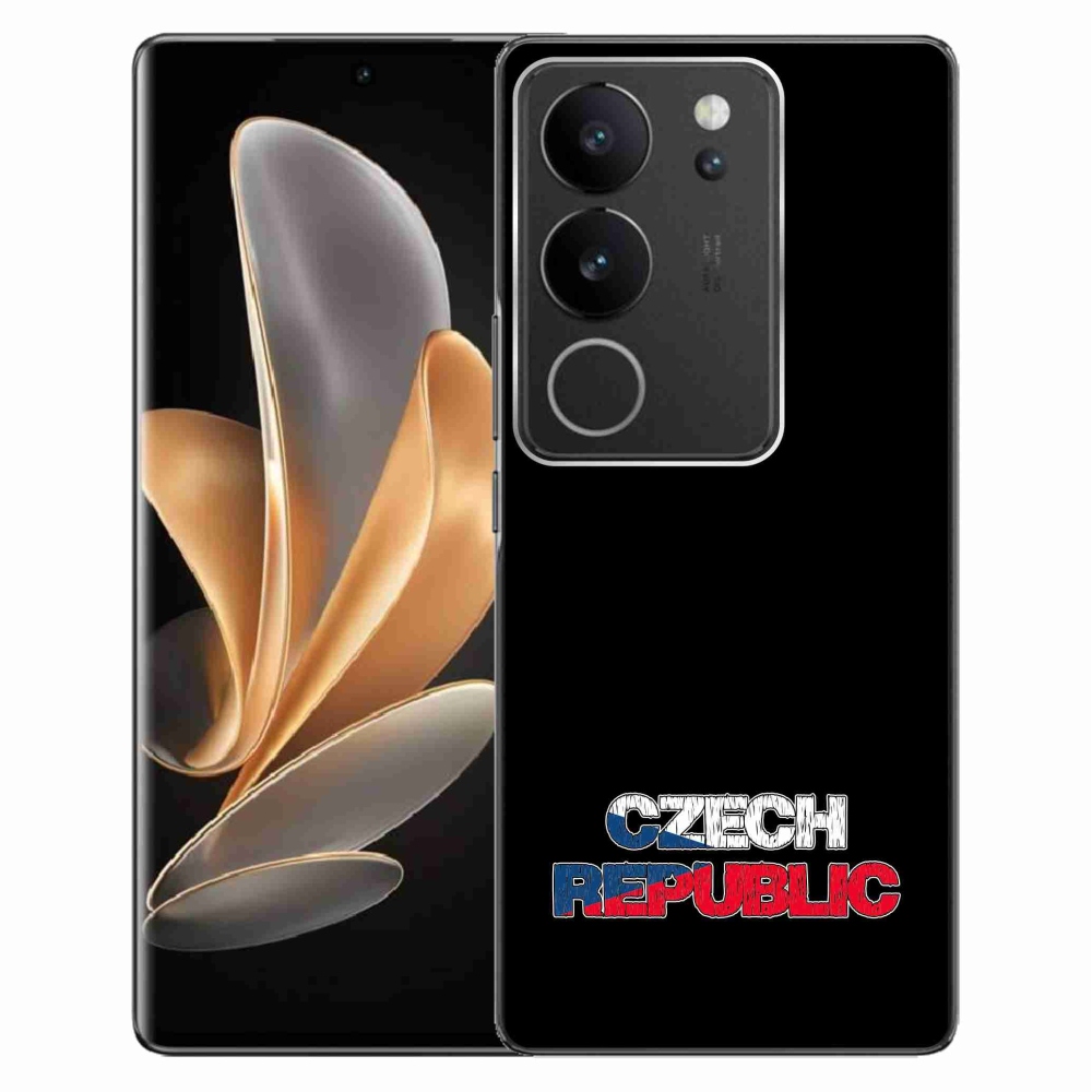 Gélový kryt mmCase na Vivo V29 5G - Czech Republic čierne pozadie
