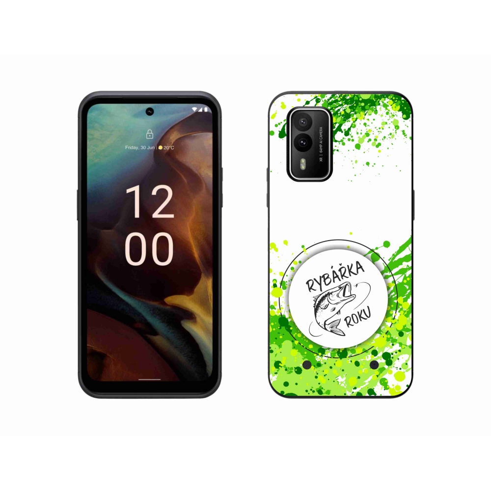 Gélový kryt mmCase na Nokia XR21 - rybárka roku biele pozadie