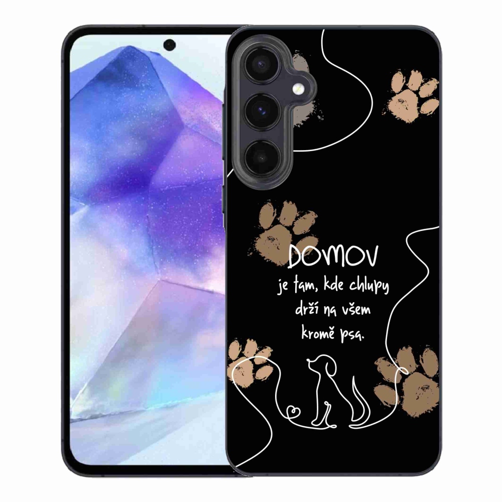 Gélový kryt mmCase na Samsung Galaxy A55 5G - psí motív čierne pozadie