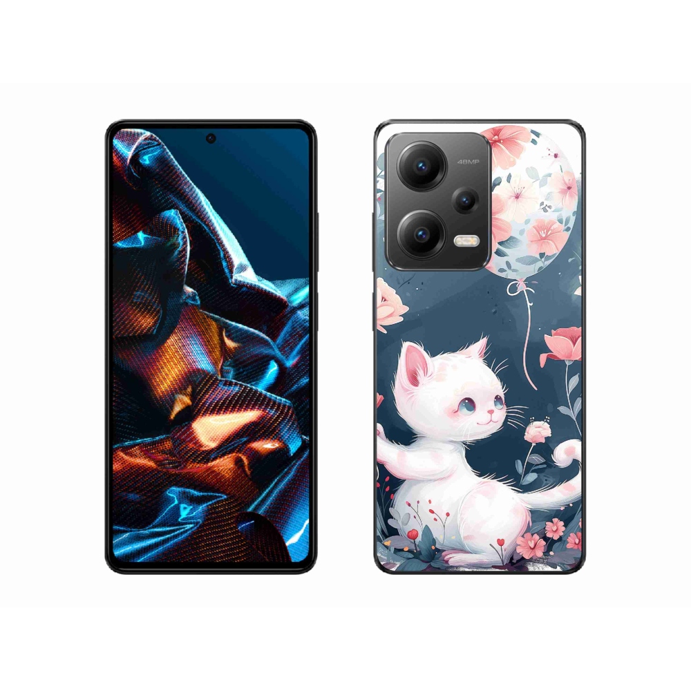 Gélový kryt mmCase na Xiaomi Redmi Note 12 Pro 5G - mačiatko s balónikom