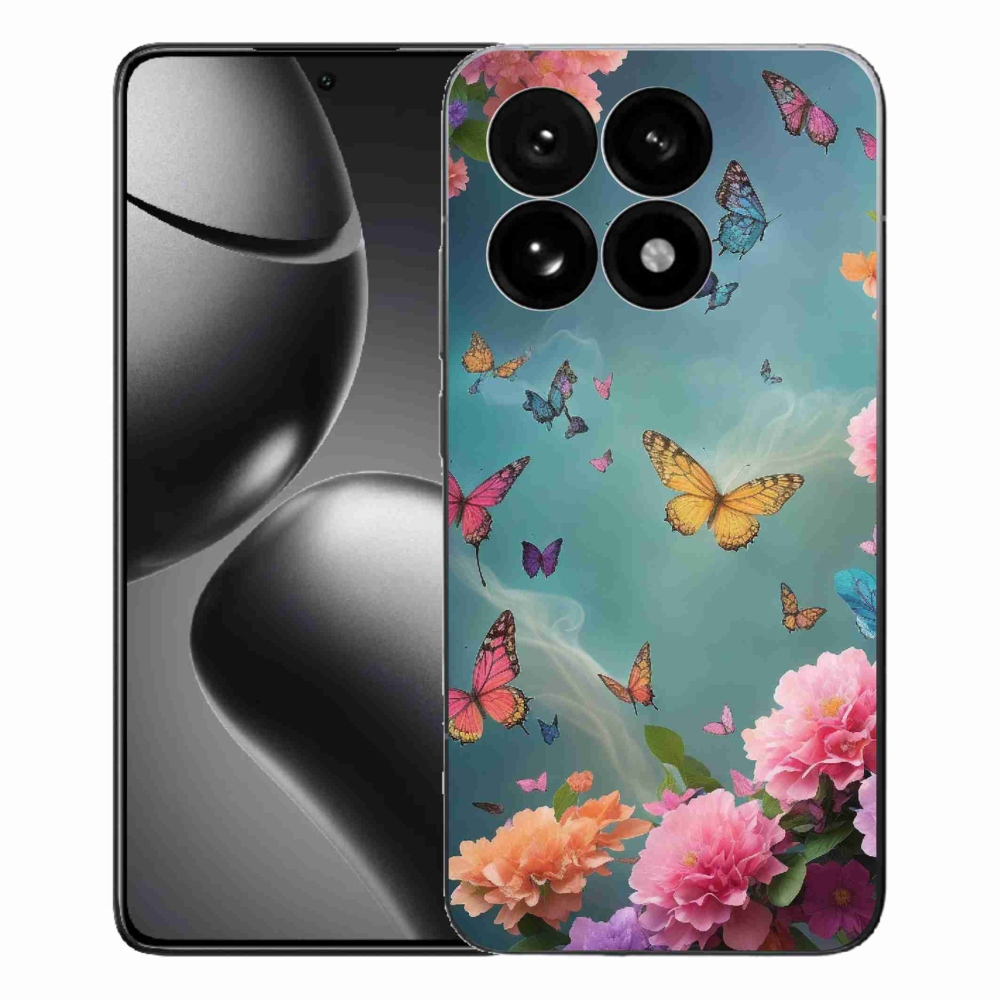 Gélový kryt mmCase na Xiaomi 15T - farebné kvety a motýle