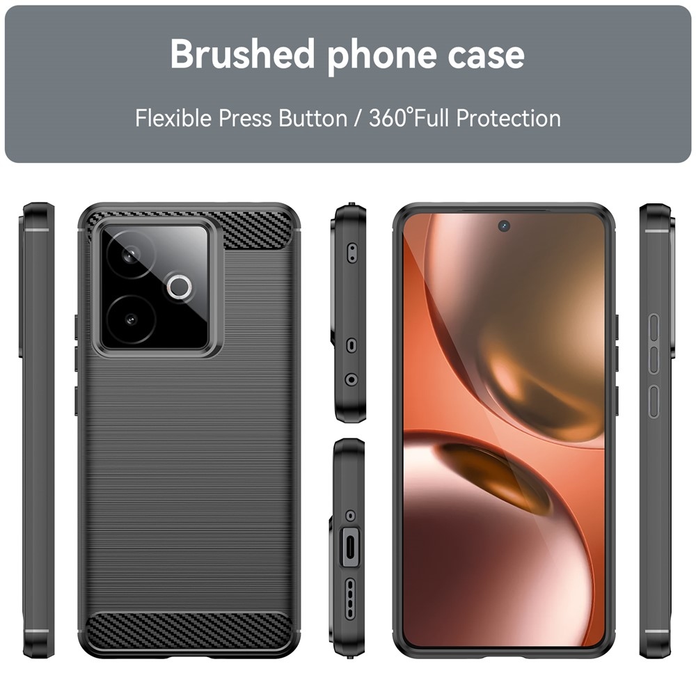 Carbon odolný gélový obal na Realme GT 7 5G/GT 7T 5G - čierny