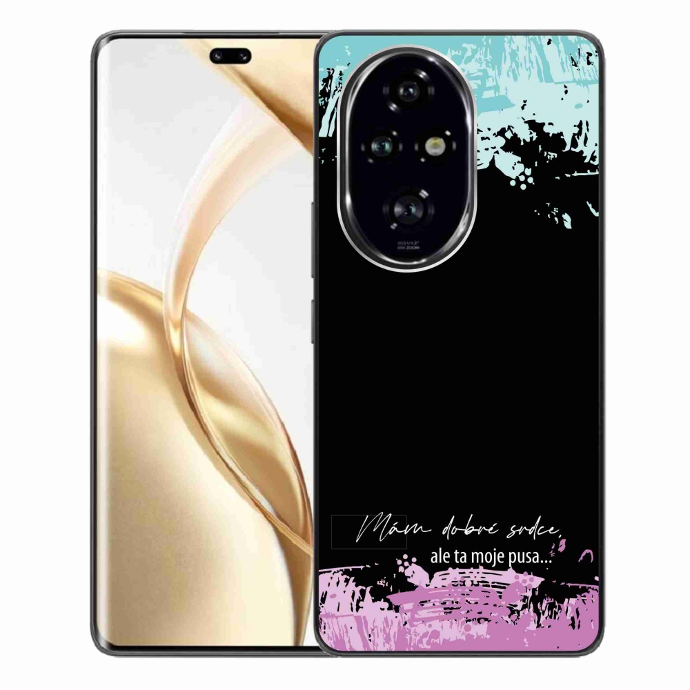 Gélový kryt mmCase na Honor 200 Pro 5G - vtipný text 3 čierne pozadie