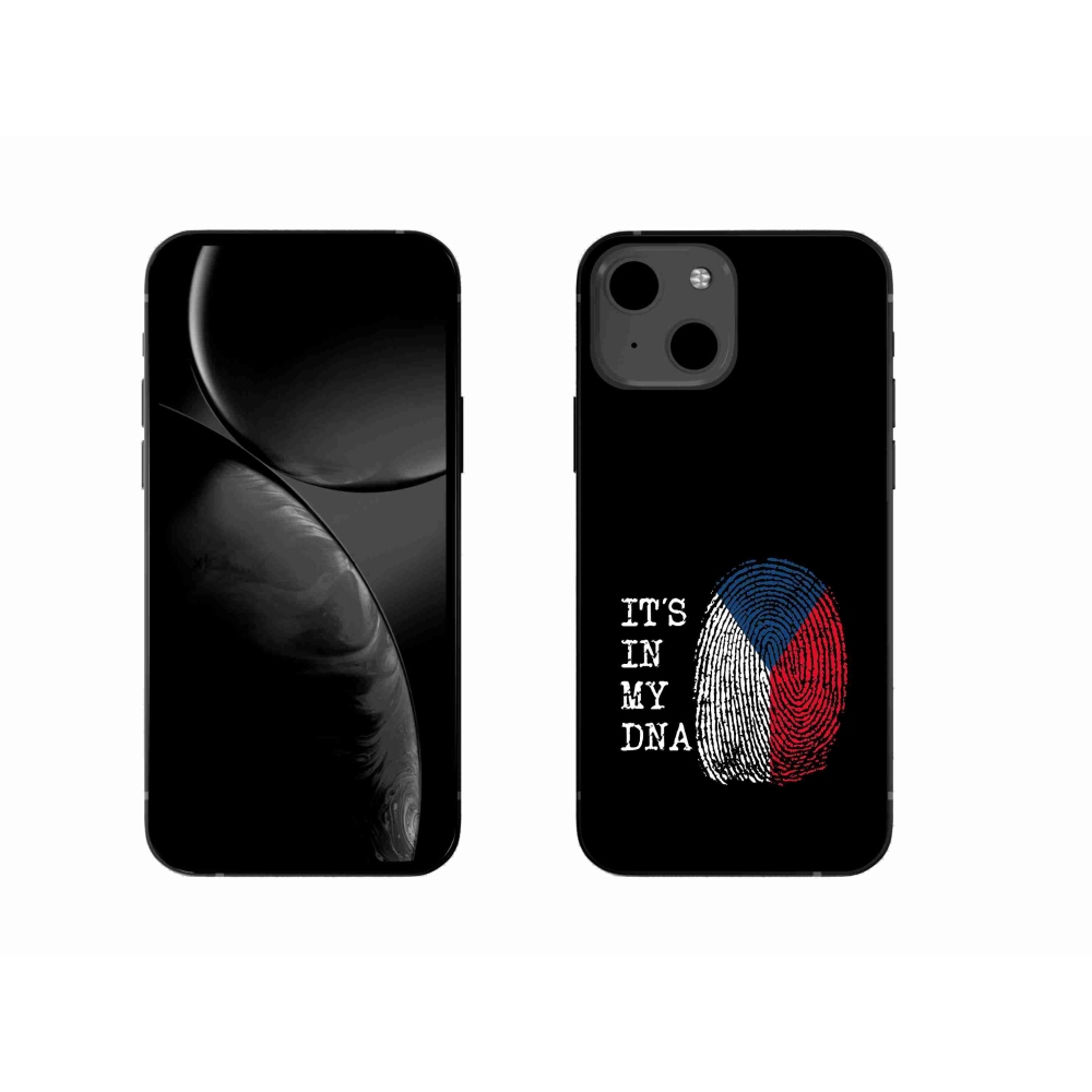Gélový kryt mmCase na iPhone 13 6.1 - vlajka odtlačok prsta čierne pozadie