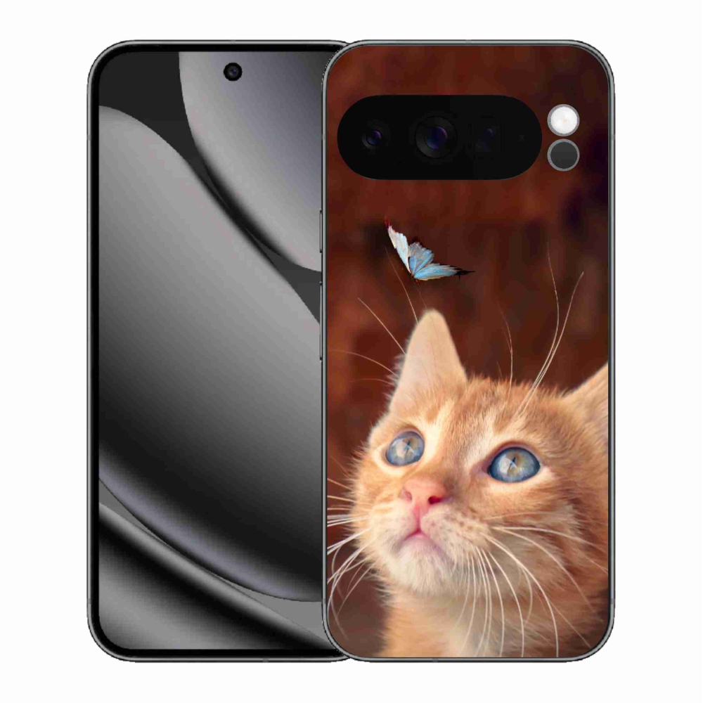 Gélový kryt mmCase na Google Pixel 10 Pro XL - motýľ a mačiatko