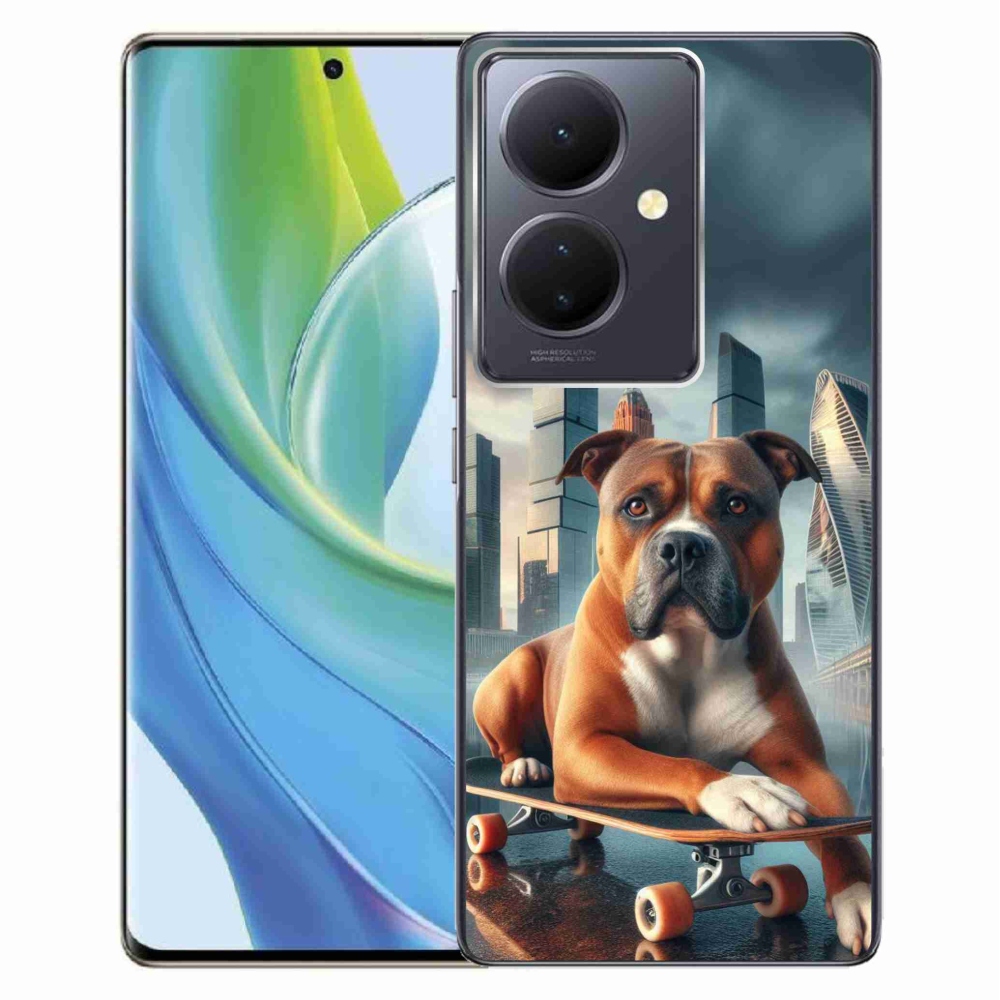 Gélový kryt mmCase na Vivo V29 Lite 5G - pes na skateboarde