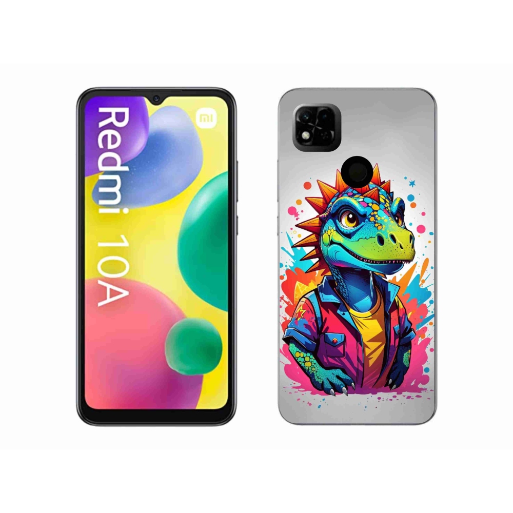 Gélový kryt mmCase na Xiaomi Redmi 10A - farebný dinosaurus