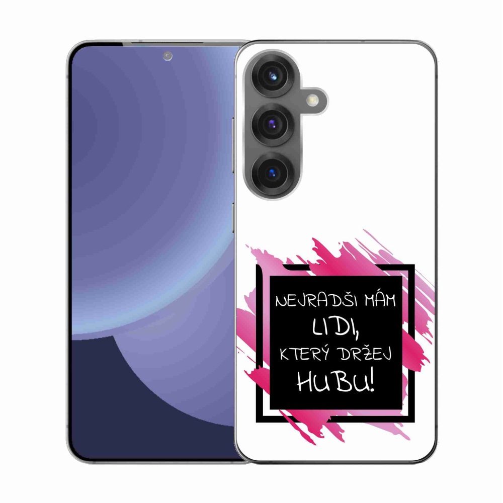 Gélový kryt mmCase na Samsung Galaxy S25 - vtipný text 7 čiernobiele pozadie