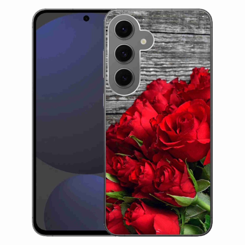 Gélový kryt mmCase na Samsung Galaxy S24 FE - červené ruže