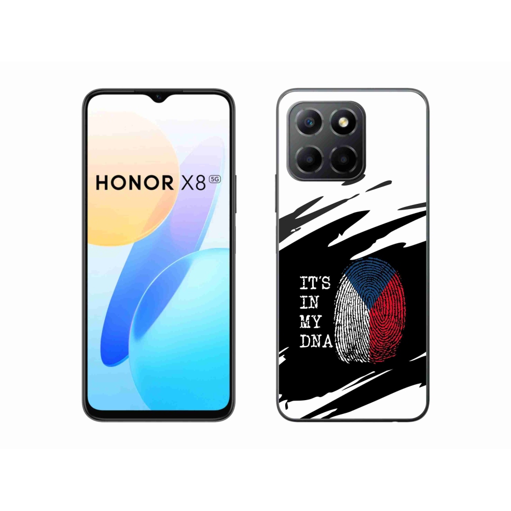 Gélový kryt mmCase na Honor X8 5G/Honor 70 Lite 5G - vlajka odtlačok prsta čiernobiele pozadie