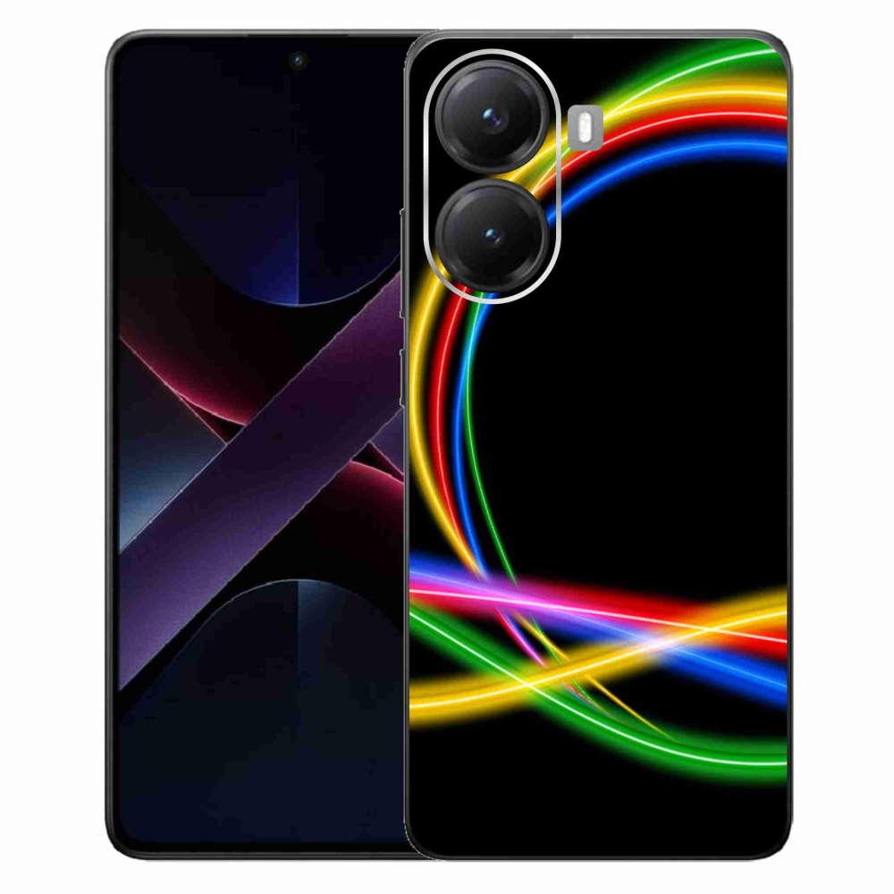 Gélový kryt mmCase na Xiaomi Poco X7 Pro 5G - neónové kruhy