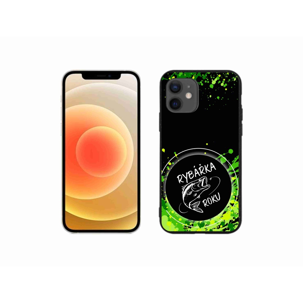Gélový kryt mmCase na iPhone 12 mini - rybárka roku čierne pozadie