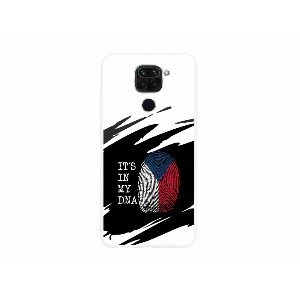 Gélový kryt mmCase na Xiaomi Redmi Note 9 - vlajka odtlačok prsta čiernobiele pozadie