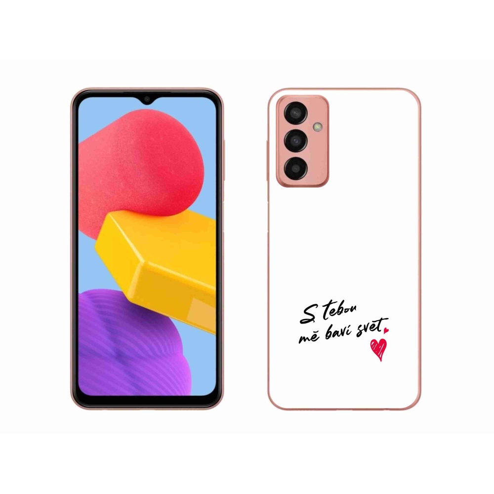 Gélový kryt mmCase na Samsung Galaxy M13 - zamilovaný text 1 biele pozadie