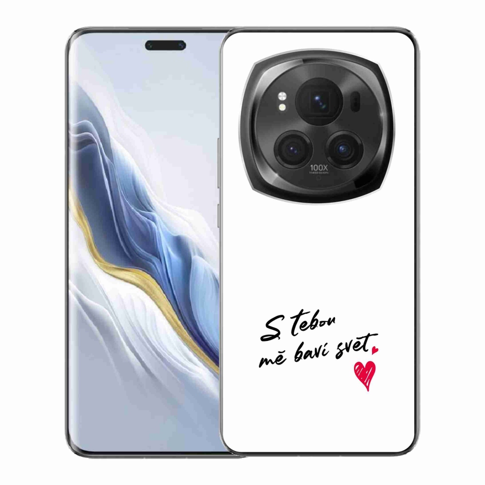 Gélový kryt mmCase na Honor Magic 6 Pro 5G - zamilovaný text 1 biele pozadie