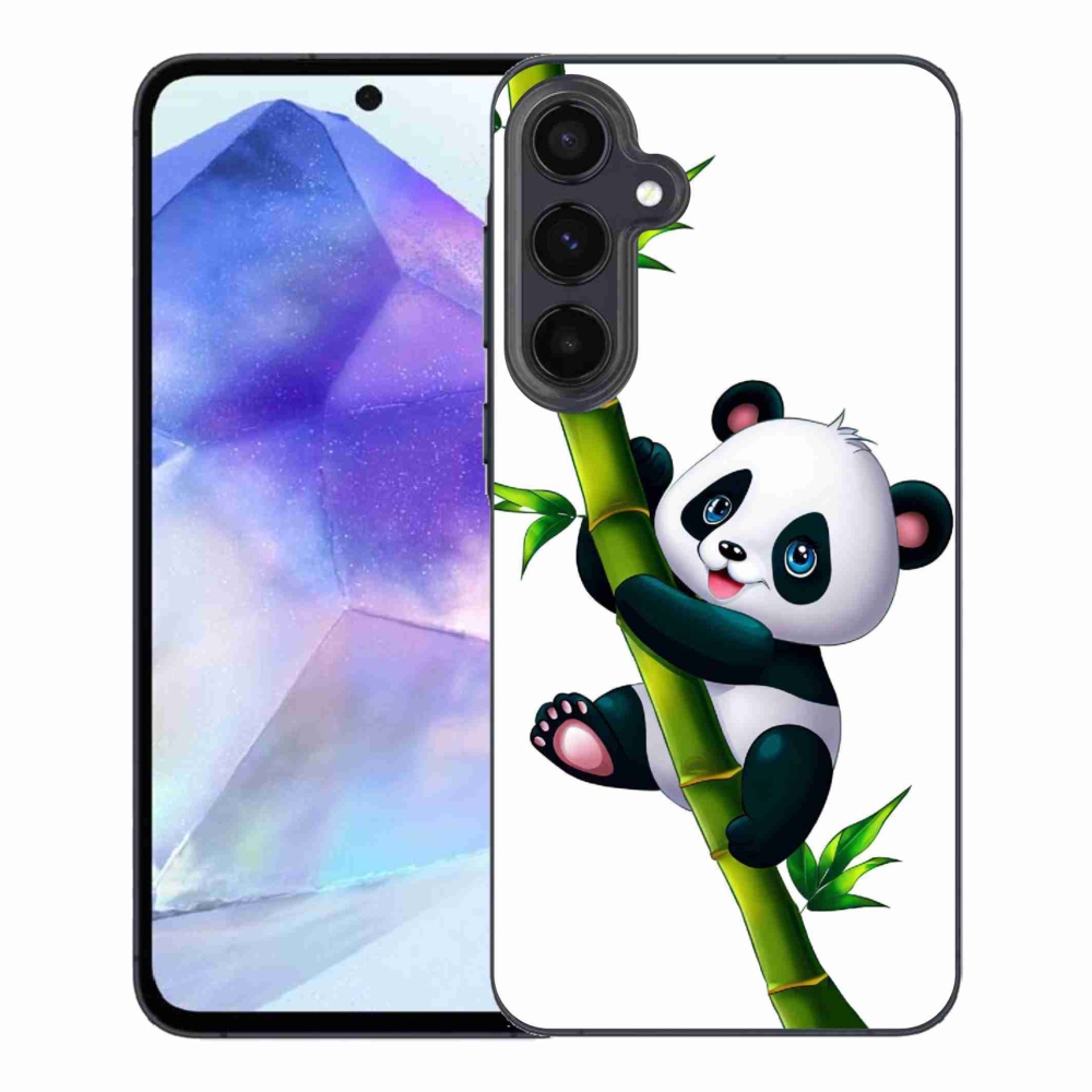 Gélový kryt mmCase na Samsung Galaxy A55 5G - panda na bambuse