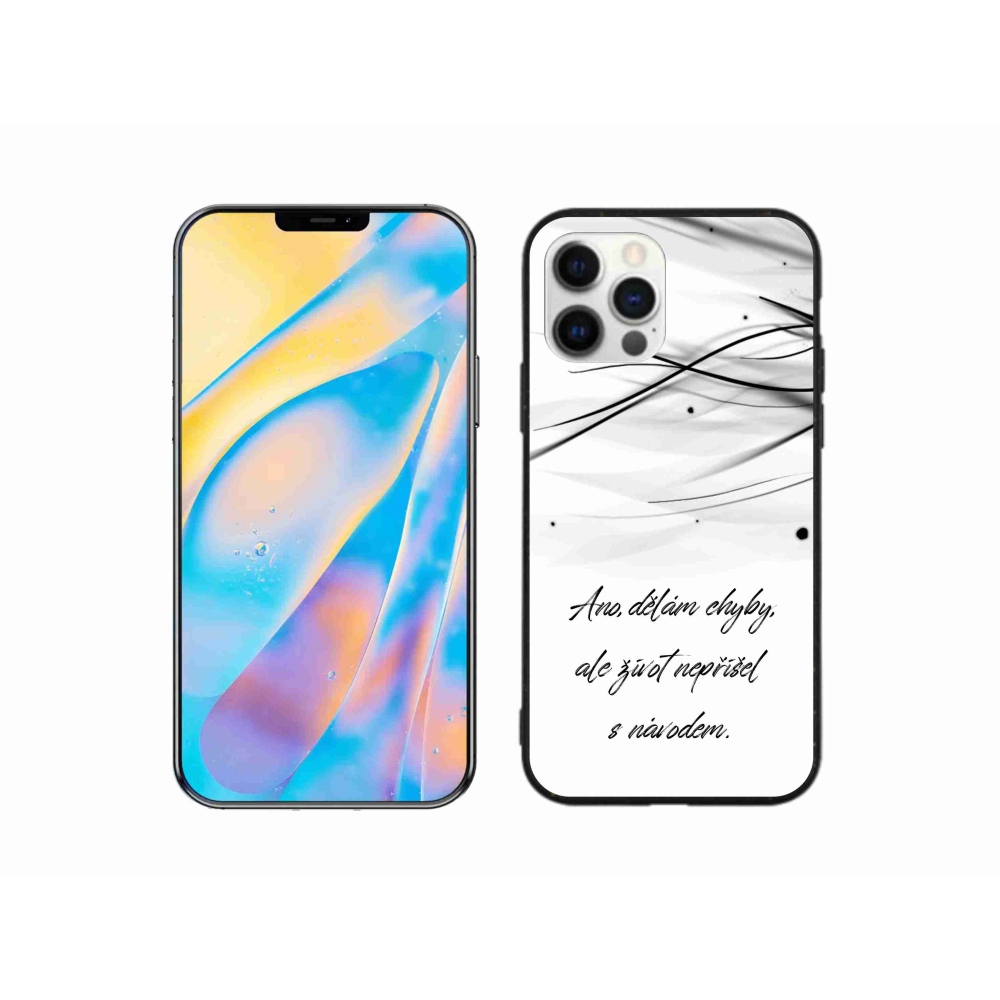 Gélový kryt mmCase na iPhone 12 Pro - citát biele pozadie