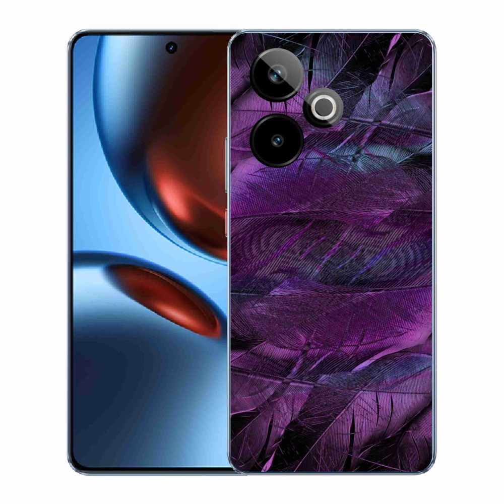 Gélový kryt mmCase na Realme GT 7 5G/GT 7T 5G - fialové pierka