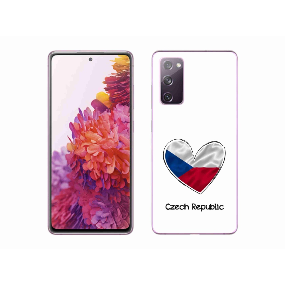 Gélový kryt mmCase na Samsung Galaxy S20 FE - vlajka srdca biele pozadie