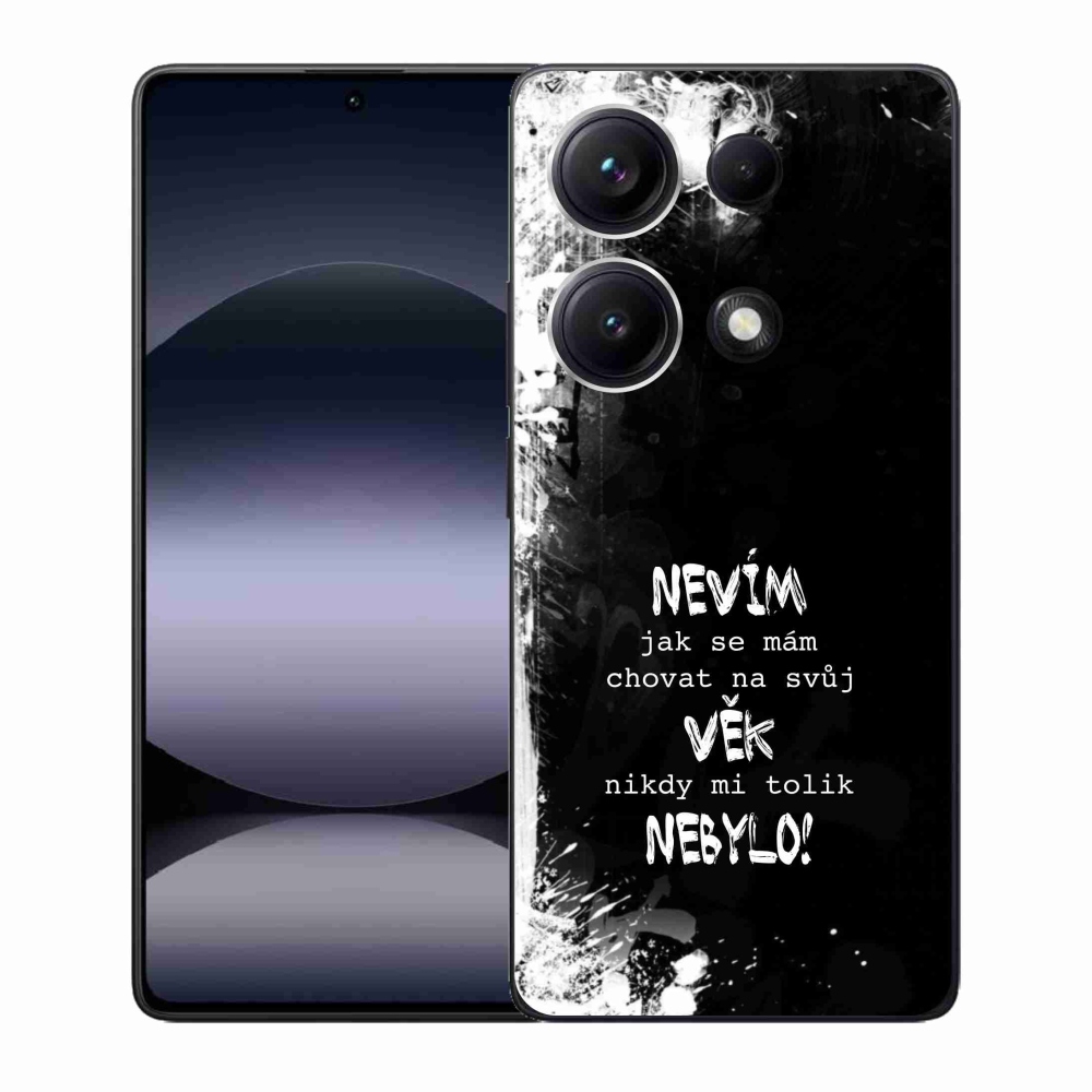 Gélový kryt mmCase na Xiaomi Redmi Note 14S - vtipný text 14 čierne pozadie