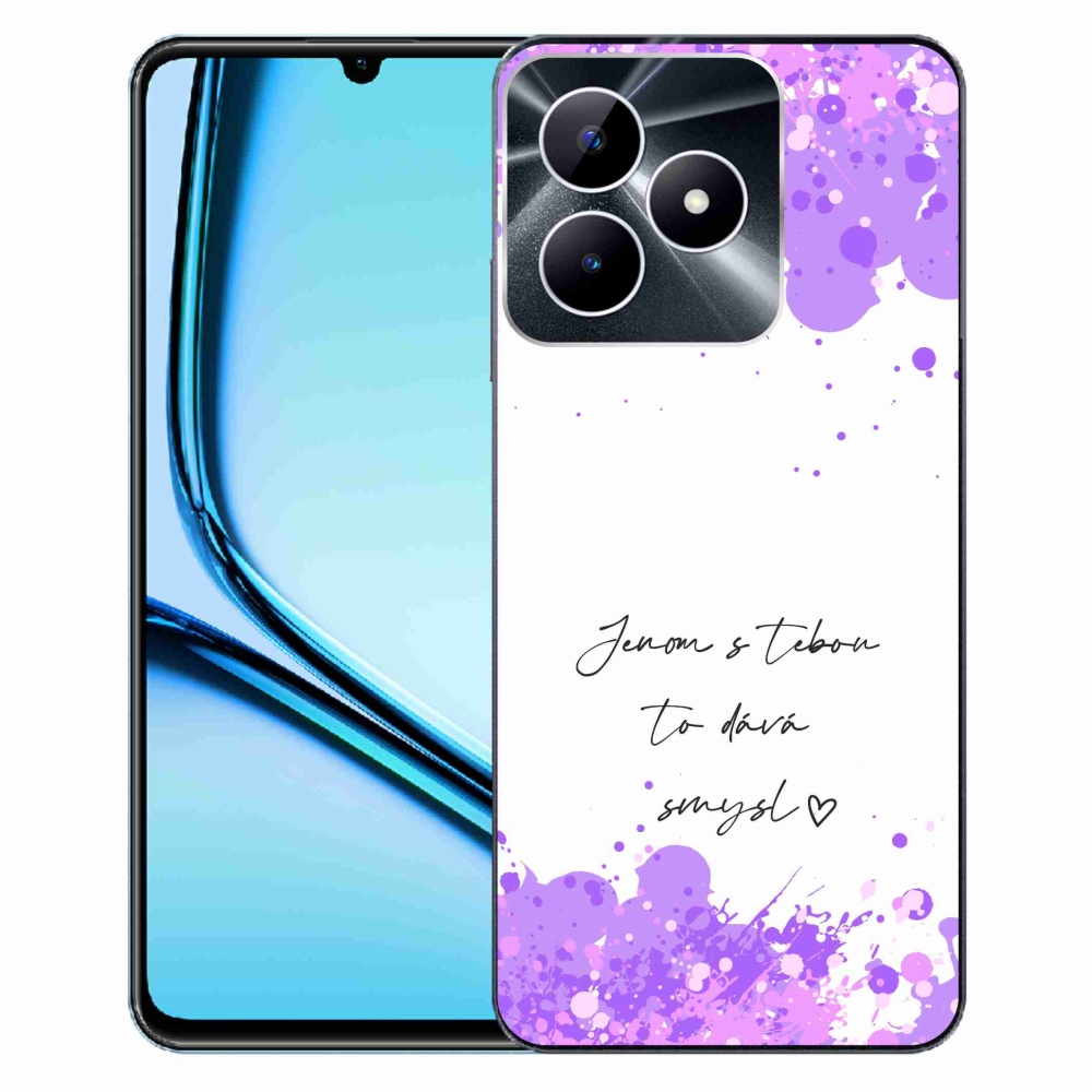 Gélový kryt mmCase na Realme Note 50 - zamilovaný text biele pozadie