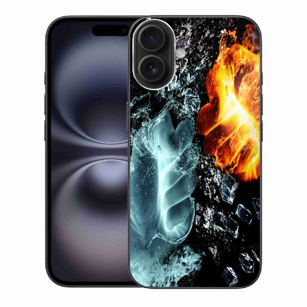 Gélový kryt mmCase na iPhone 16 Plus - voda a oheň