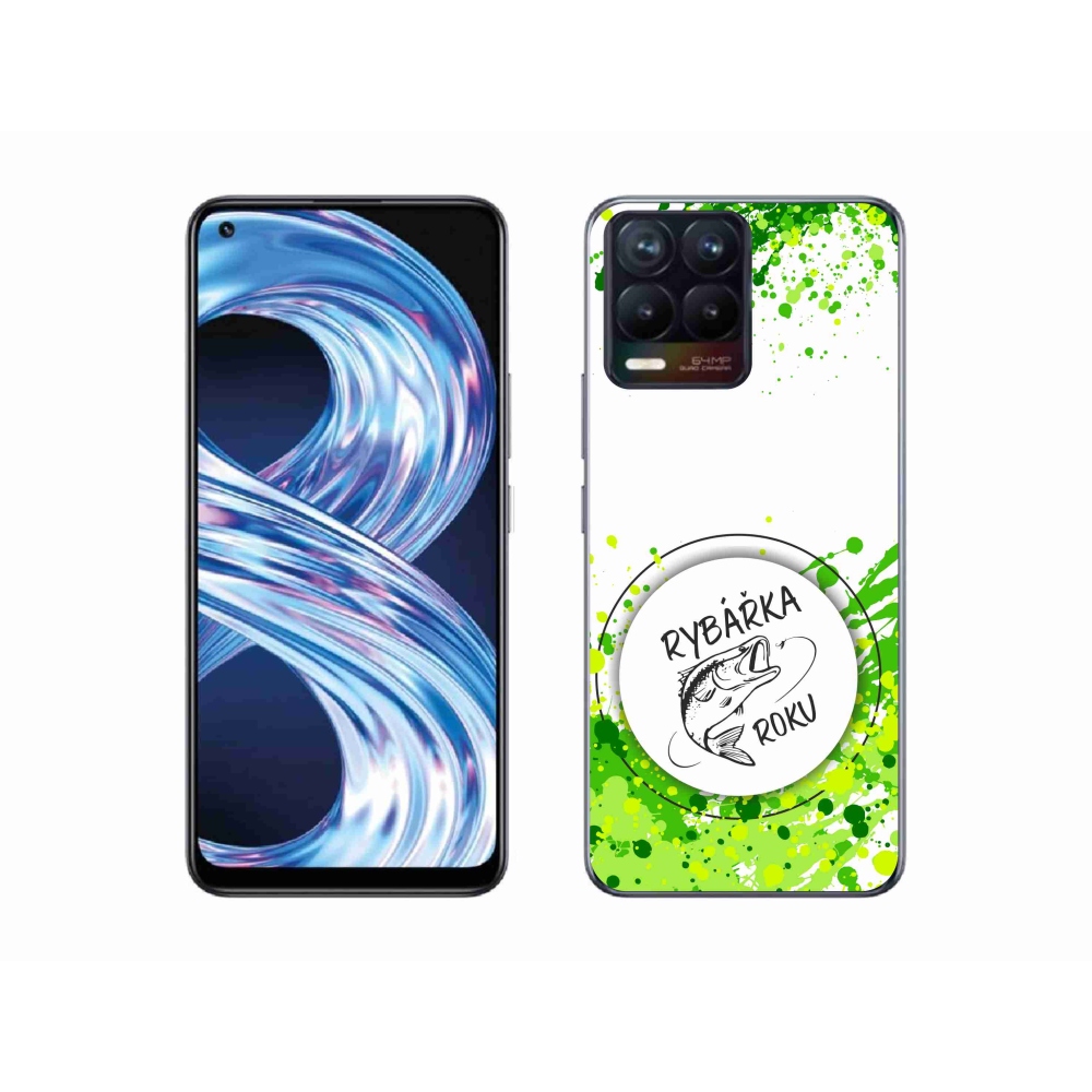 Gélový kryt mmCase na Realme 8 4G - rybárka roku biele pozadie