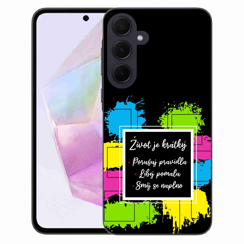Gélový kryt mmCase na Samsung Galaxy A35 5G - citát 5 čierne pozadie