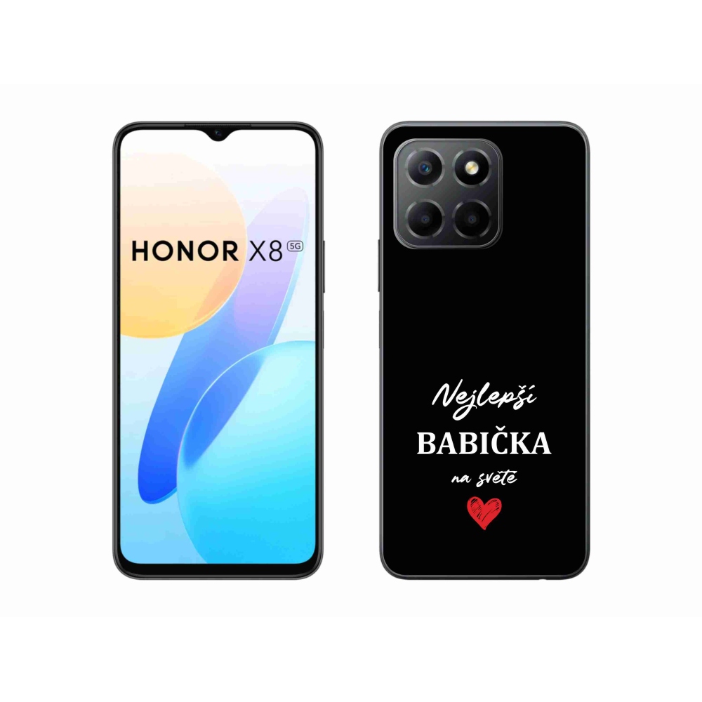 Gélový kryt mmCase na Honor X8 5G/Honor 70 Lite 5G - najlepšia babička 1 čierne pozadie