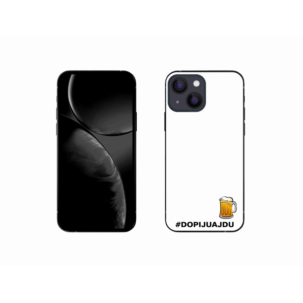 Gélový kryt mmCase na iPhone 13 mini 5.4 - pivný motív 1 biele pozadie