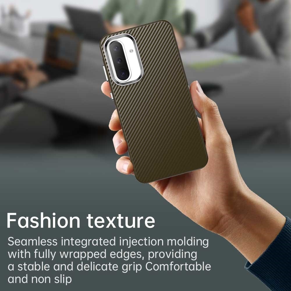 Texture fiber odolný kryt na Samsung Galaxy A36 5G - hnedý