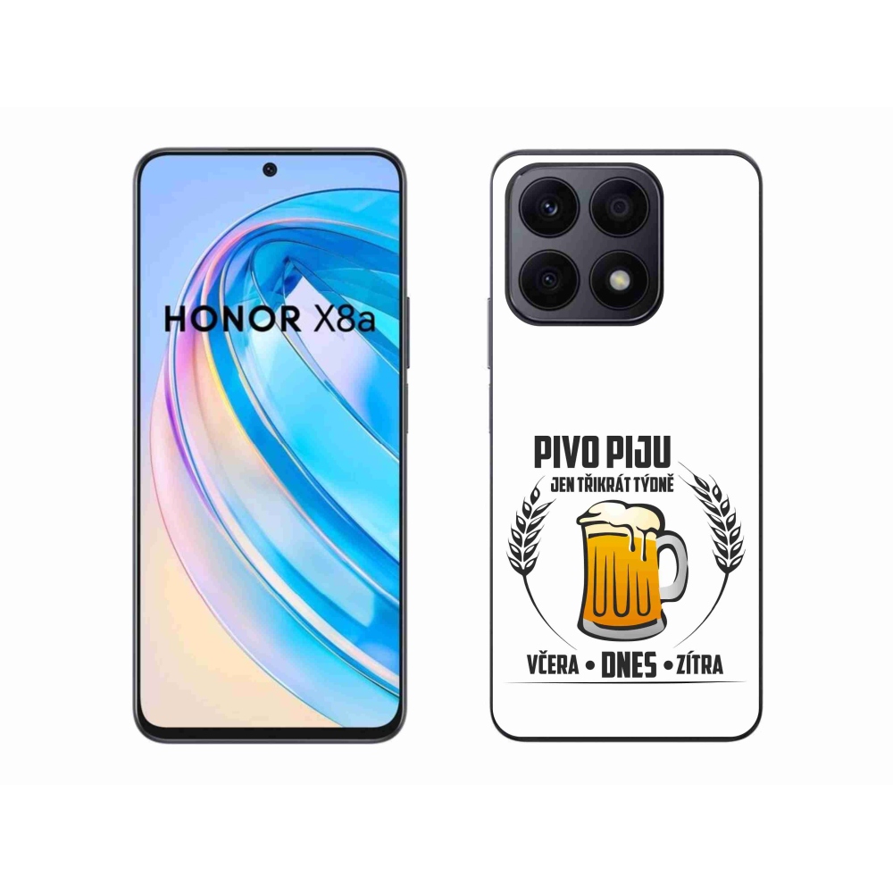 Gélový kryt mmCase na Honor X8a - pivný motív biele pozadie