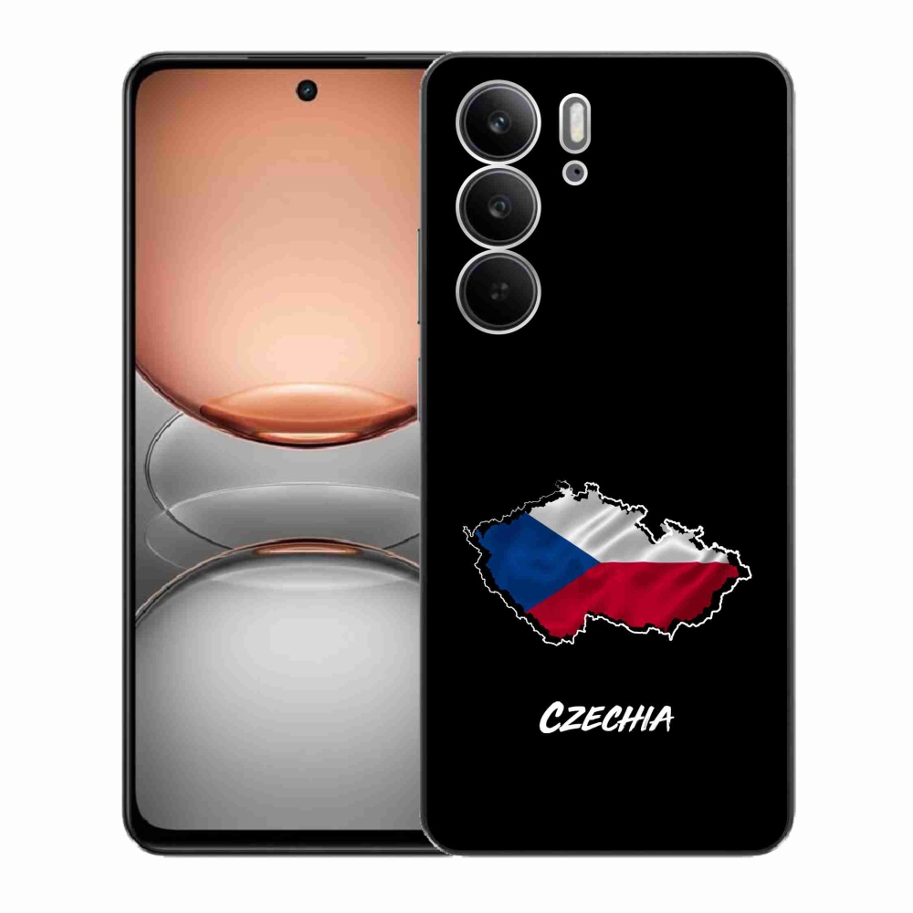 Gélový kryt mmCase na Realme C75 - Czechia čierne pozadie