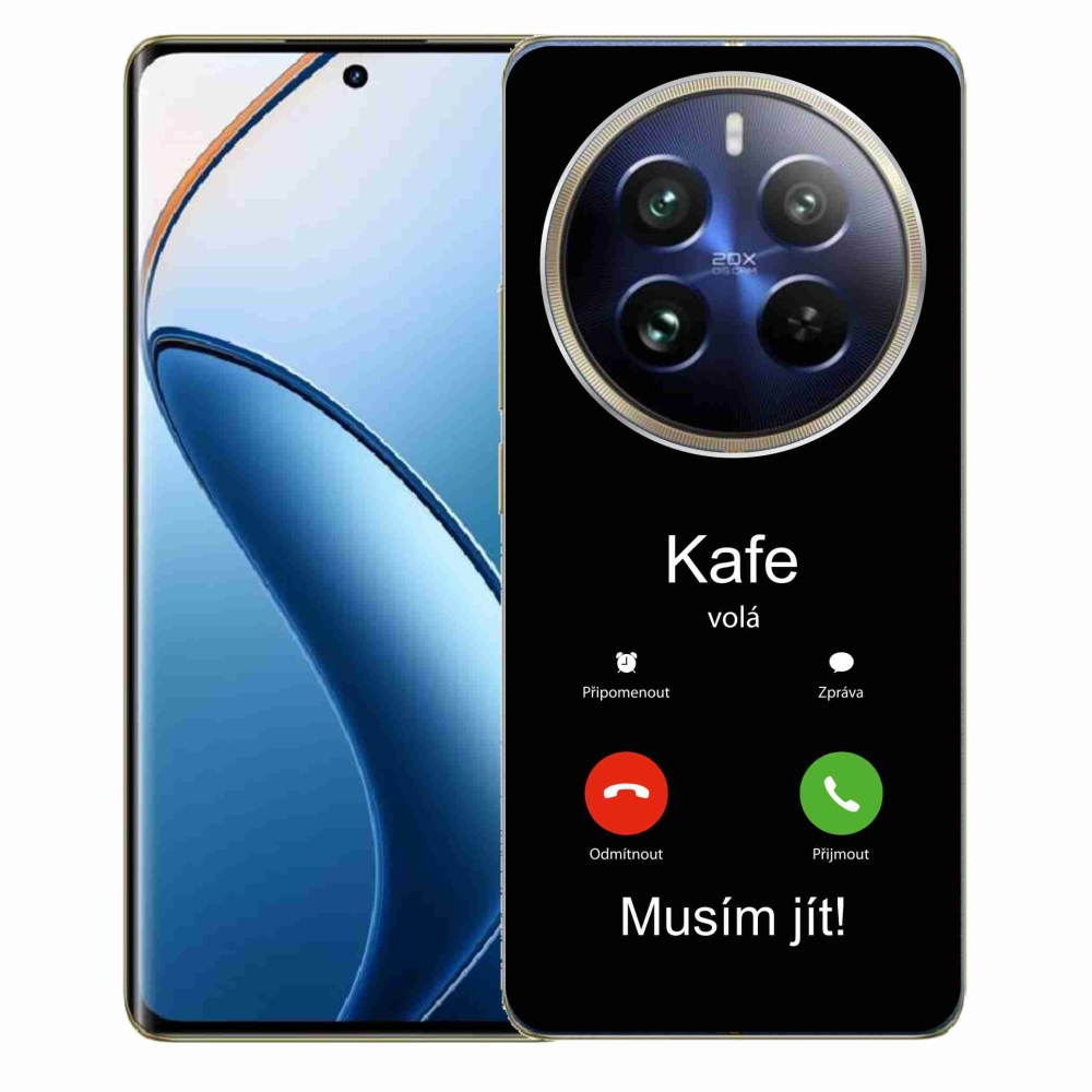 Gélový kryt mmCase na Realme 12 Pro 5G/12 Pro+ 5G - kafe volá čierne pozadie
