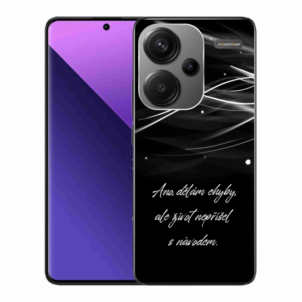 Gélový kryt mmCase na Xiaomi Redmi Note 13 Pro+ 5G - citát čierne pozadie
