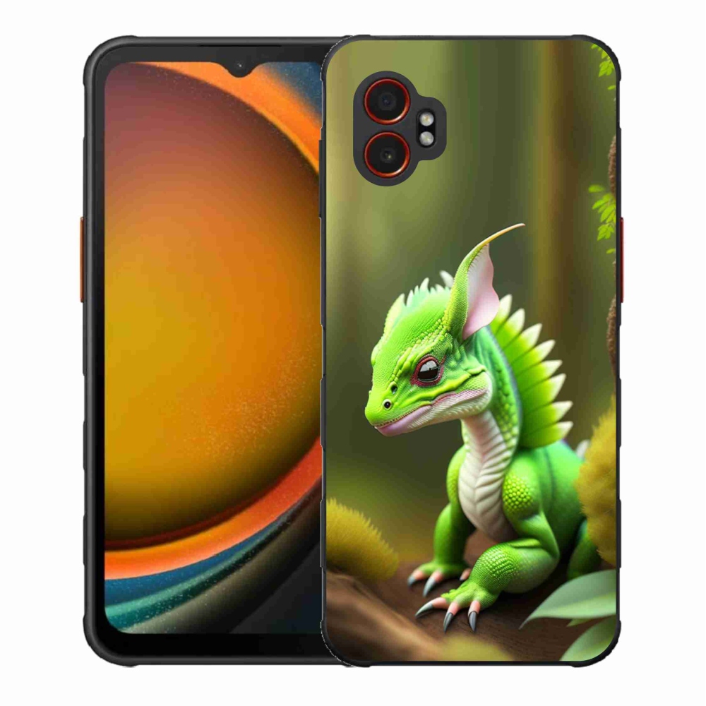 Gélový kryt mmCase na Samsung Galaxy Xcover 7 Pro - zelený dráčik