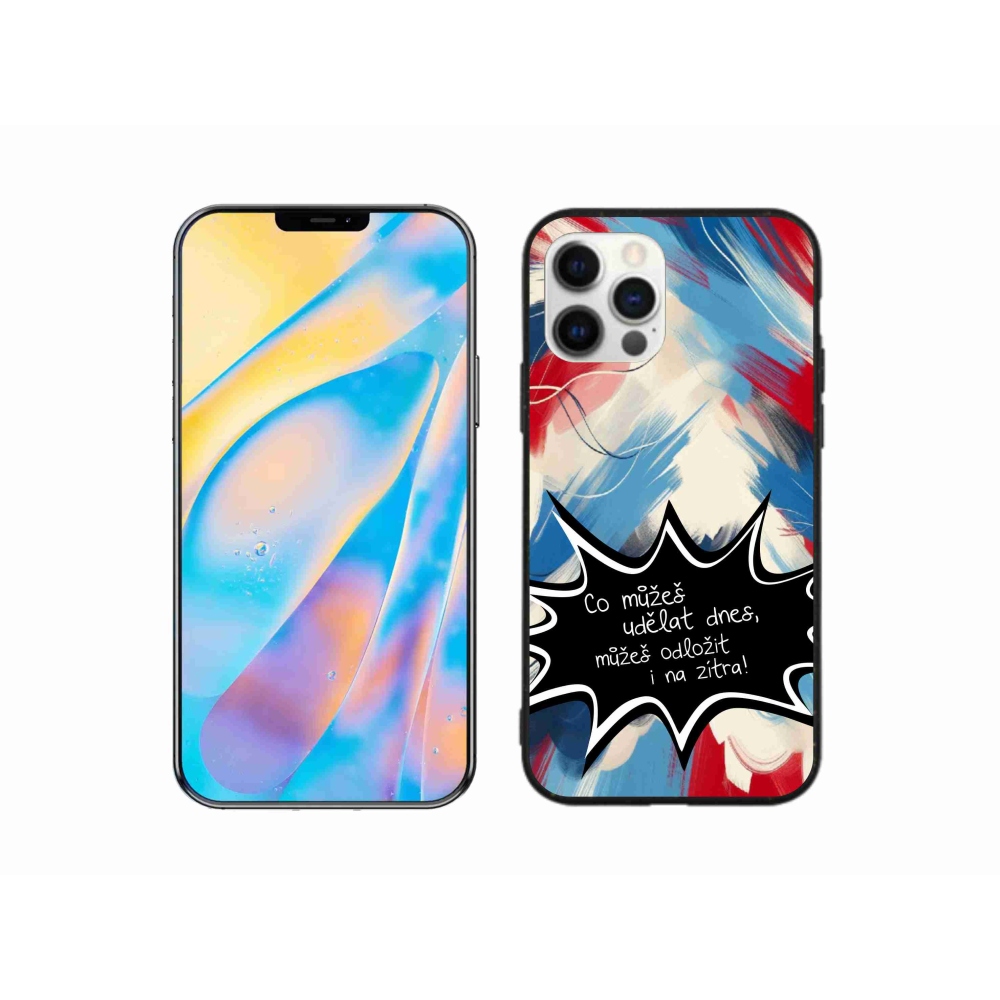 Gélový kryt mmCase na iPhone 12 Pro - vtipný text 9 čierne pozadie