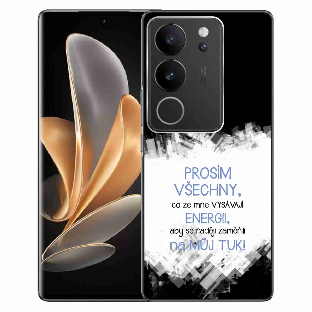 Gélový kryt mmCase na Vivo V29 5G - vtipný text 1 modrý