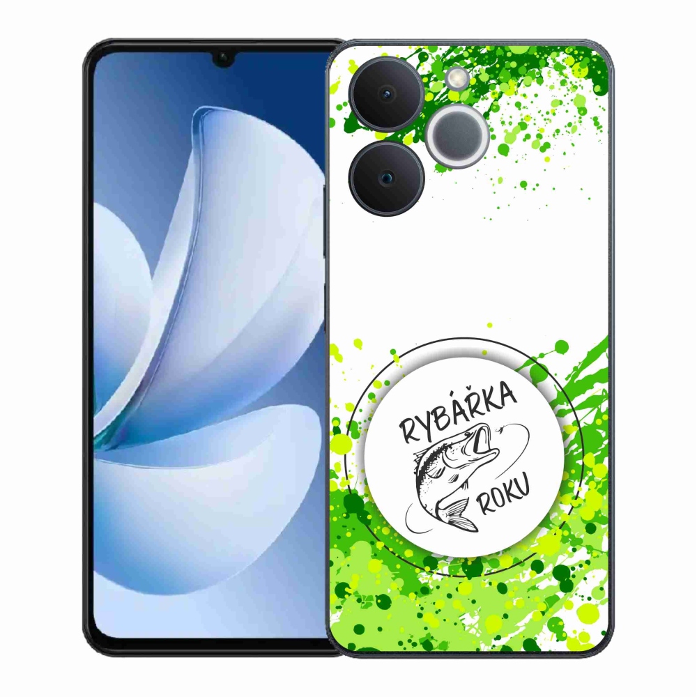Gélový kryt mmCase na Realme Note 70T - rybárka roku biele pozadie
