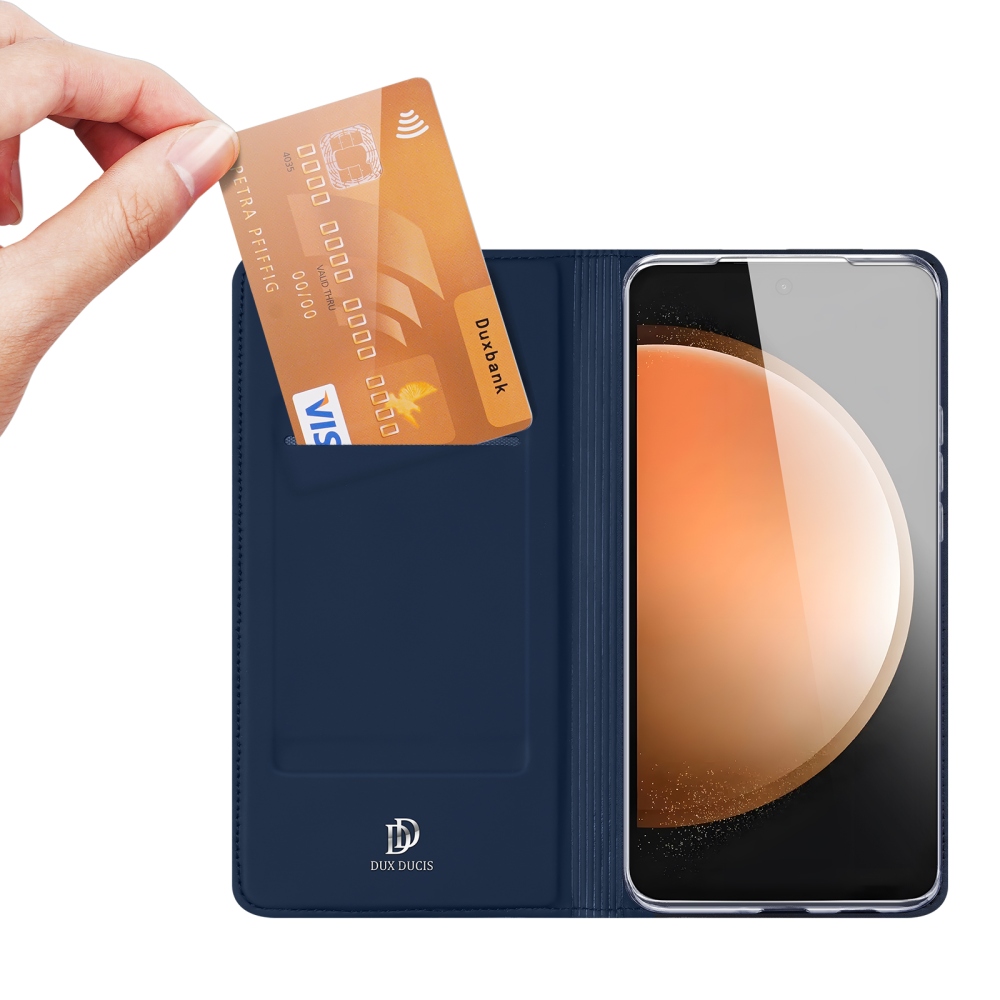 DUX knižkové púzdro na Samsung Galaxy S25 FE - tmavomodré