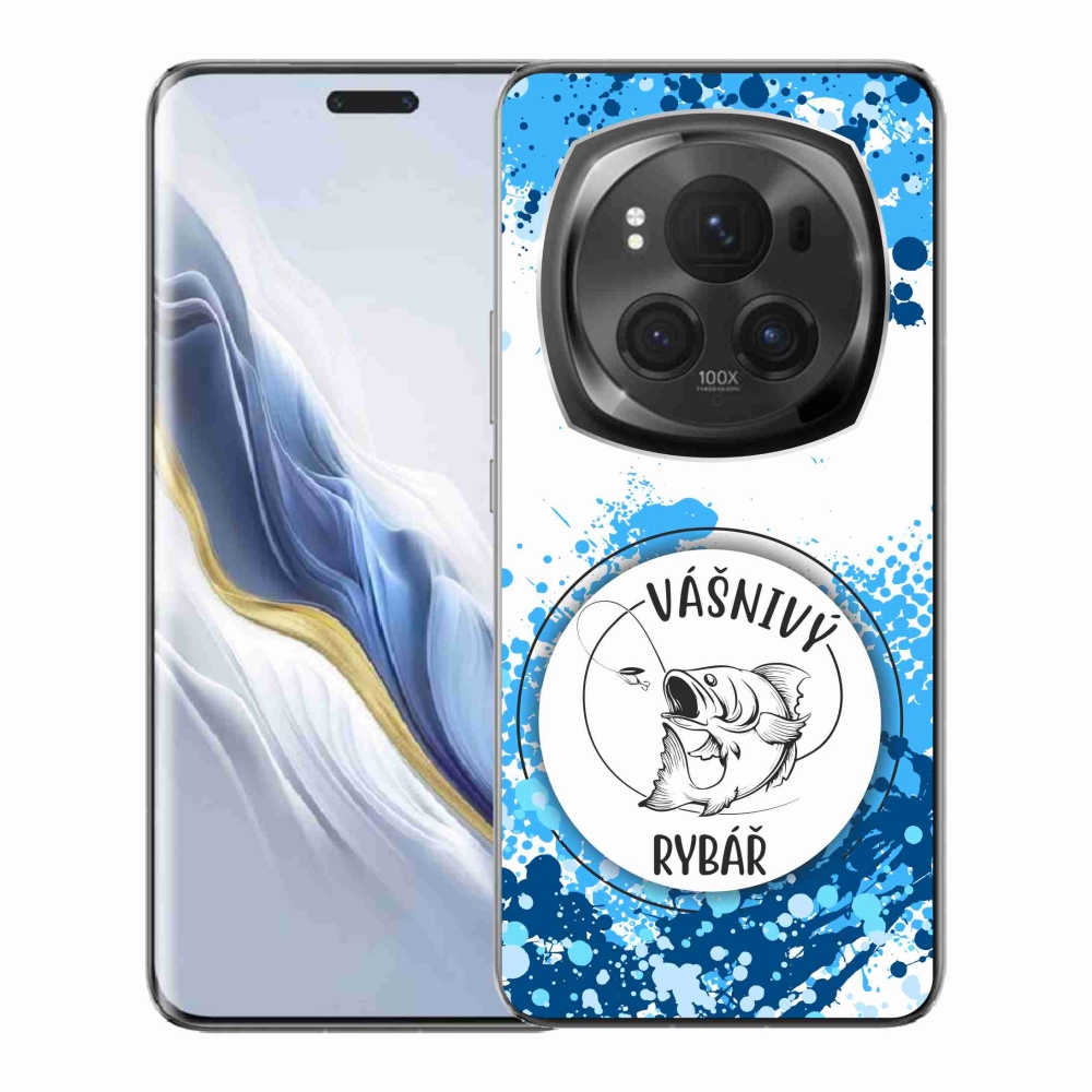 Gélový kryt mmCase na Honor Magic 6 Pro 5G - vášnivý rybár biele pozadie